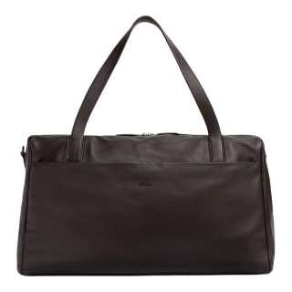 Ermenegildo Zegna Calfskin One Shoulder Handbag, Travel Bag Men's Dark Brown