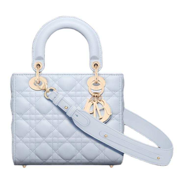 DIOR Lady Dior Lambskin Handbag, Shoulder Bag, Crossbody Bag, Handbag Small Women's Light Blue