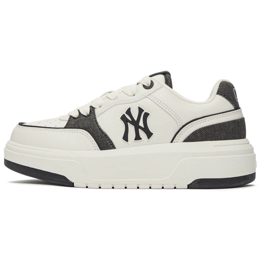 MLB Chunky Liner Synthetic Leather Slip Resistant Height Increasing Low top Skateboard Shoes Unisex Black