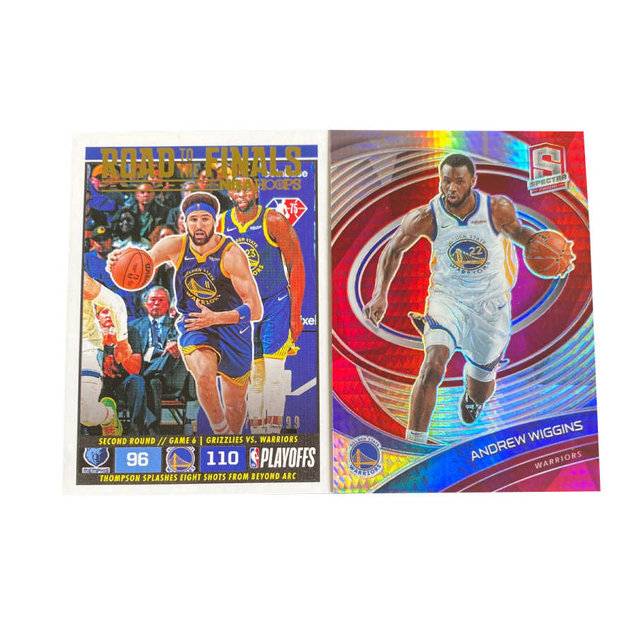 PANINI 2023 Warriors, Thompson 999 Edition 2021 Wiggins, Pulse Fold, Total 2 Pcs Sports Cards 2 Pcs
