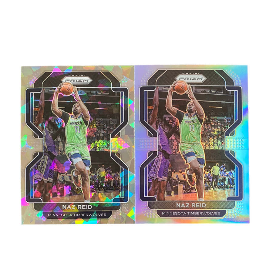 PANINI 2021 22 Timberwolves, Naz, Reed PRIZM Ice Crushing Promo, Silver Promo Sports Cards 2 Pcs