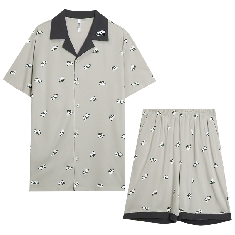 HONGDOUJUJIA Pajama Set Men's Frost Gray