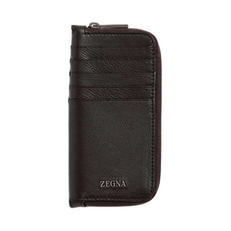 Ermenegildo Zegna Deerskin Wallet Men's Dark Brown