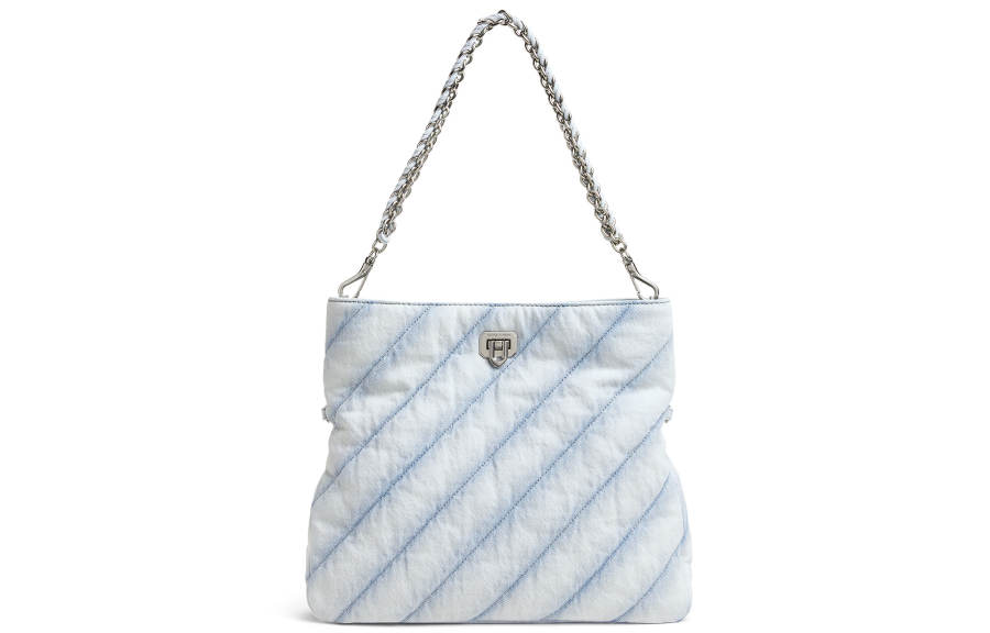 CHARLES&KEITH CHARLES&KEITH Denim Shoulder Bag Medium Women's Light Blue