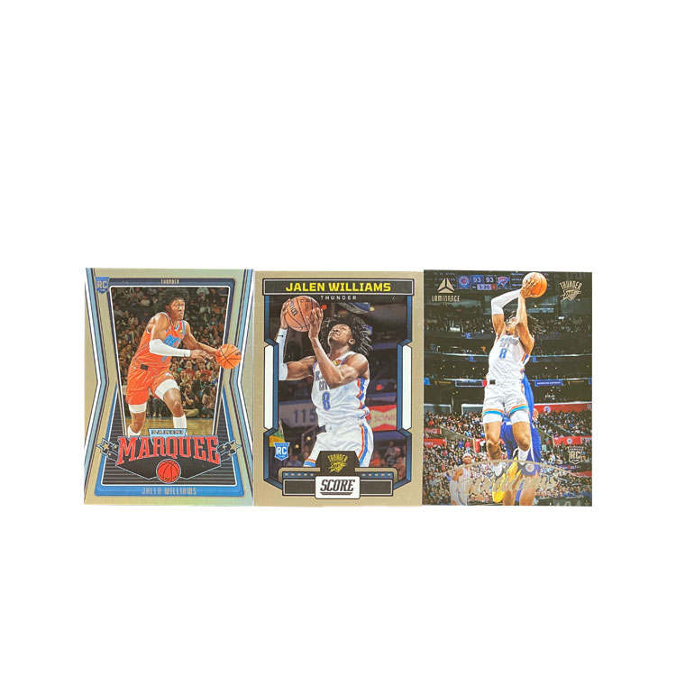 PANINI 2022 23 Thunder, Jalen, Williams, Old Eight, Rising Stars, Tkach Sports Cards 3 Pcs