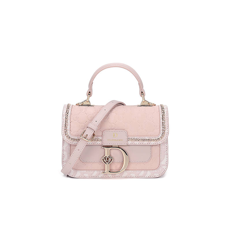 SEPTWOLVES Letter Print Pu Handbag, Crossbody Bag Women's Pink