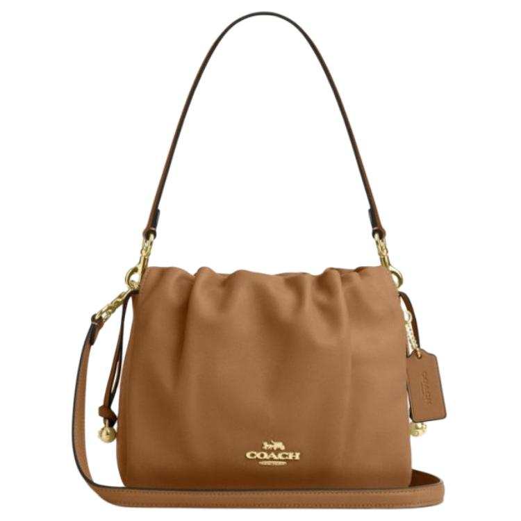 COACH Faye Cow Leather Shoulder Bag Small Women's Mel Brown