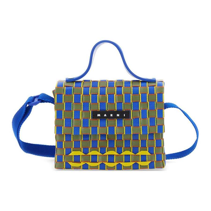 MARNI Polypropylene Pp Shoulder Bag, Crossbody Bag, Handbag Women's Blue & Green