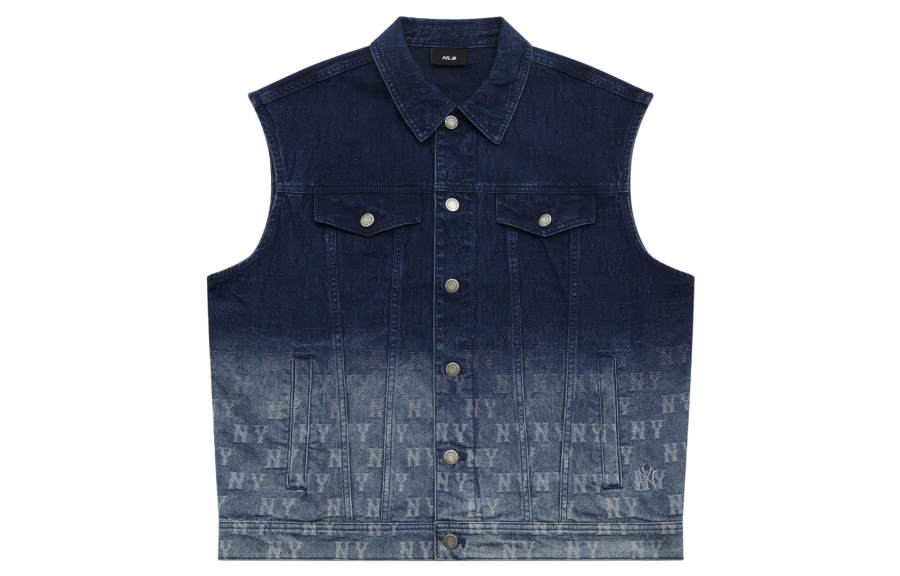 MLB MLB MONOGRAM SS25 Denim Vest Unisex Dark Navy Blue