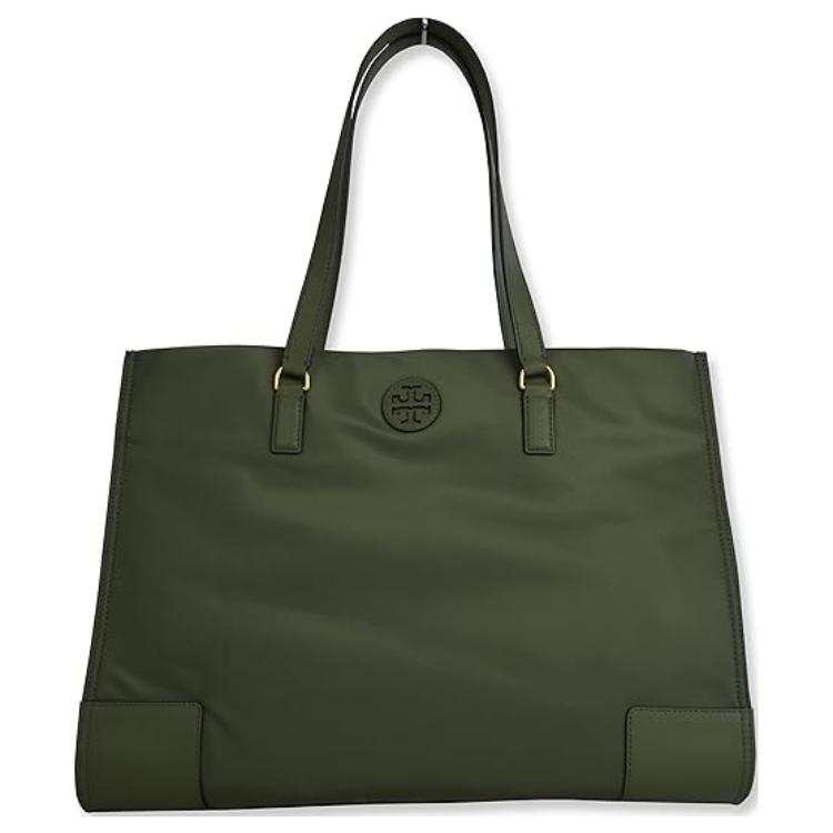 TORY BURCH Ella Nylon Tote Bag, Shopping Bag, Shoulder Bag, Handbag Large Women's Palm Leaf Green