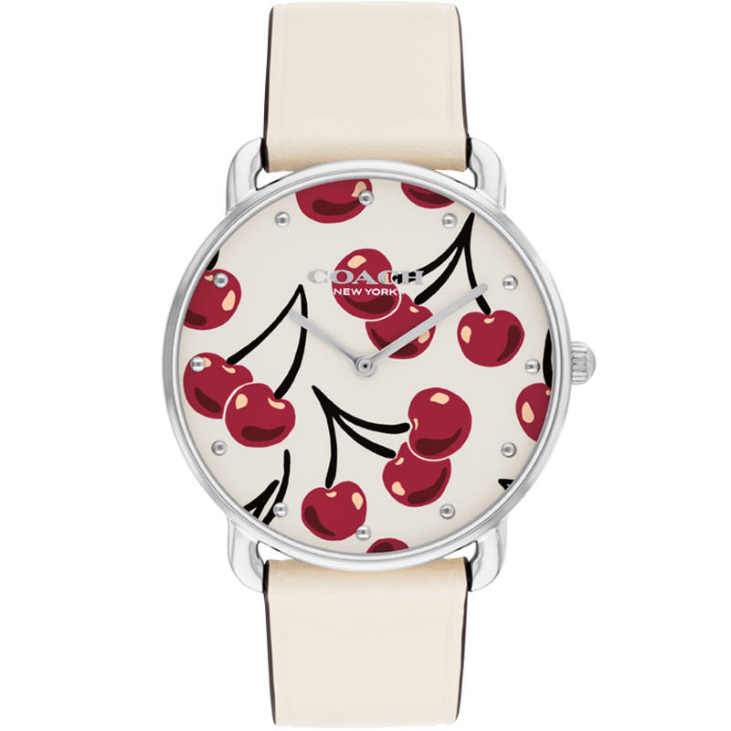 COACH ELLIOT Wrist Watches Quartz Movement Cow Leather Strap 36mm White Dial Women's Watch 30m Water Resistant