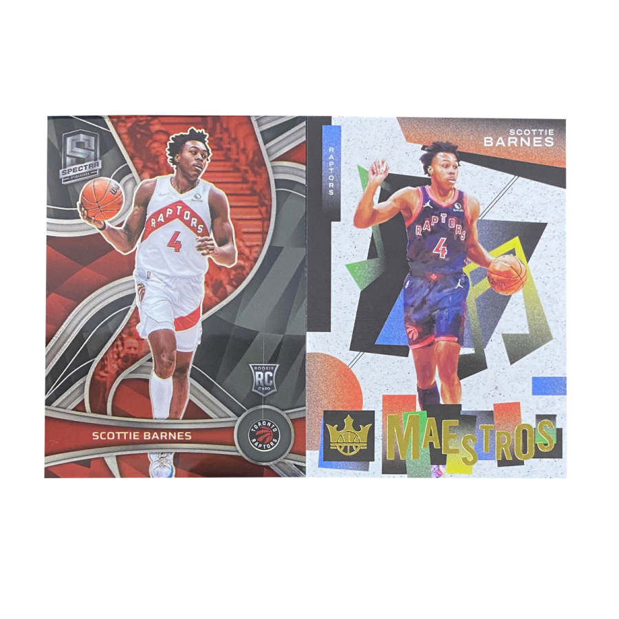 PANINI 2021 22 Raptors, Rising Stars RC Scotty, Barnes, Tkach Sports Cards 2 Pcs