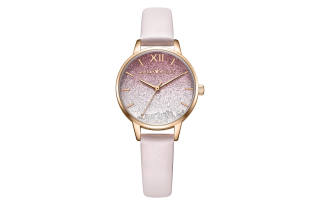 Disney Mickey Mouse Quartz Movement Leather Strap Watch Women's Watch Pink Watch Dial