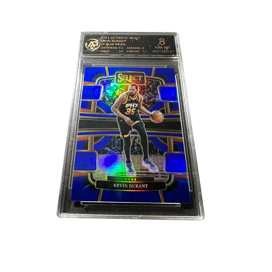 PANINI Suns, Kevin Durant KD Holographic Card, Blue Fold RPA High Score, Player Card, Rare Card Graded Cards 1 Pc