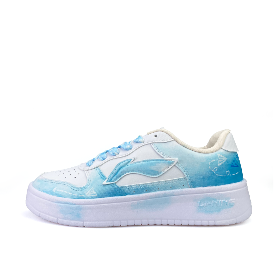 Li-Ning Li Ning Floating Boat Slip Resistant Abrasion Resistant Low top Skateboard Shoes Women's Blue White