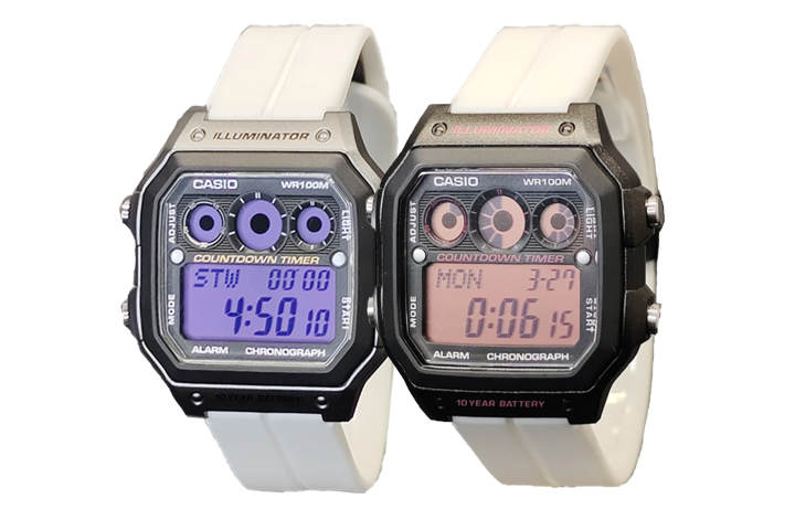 CASIO CASIO Custom Collection Quartz Movement Silicone Strap Watch Unisex Black Dial