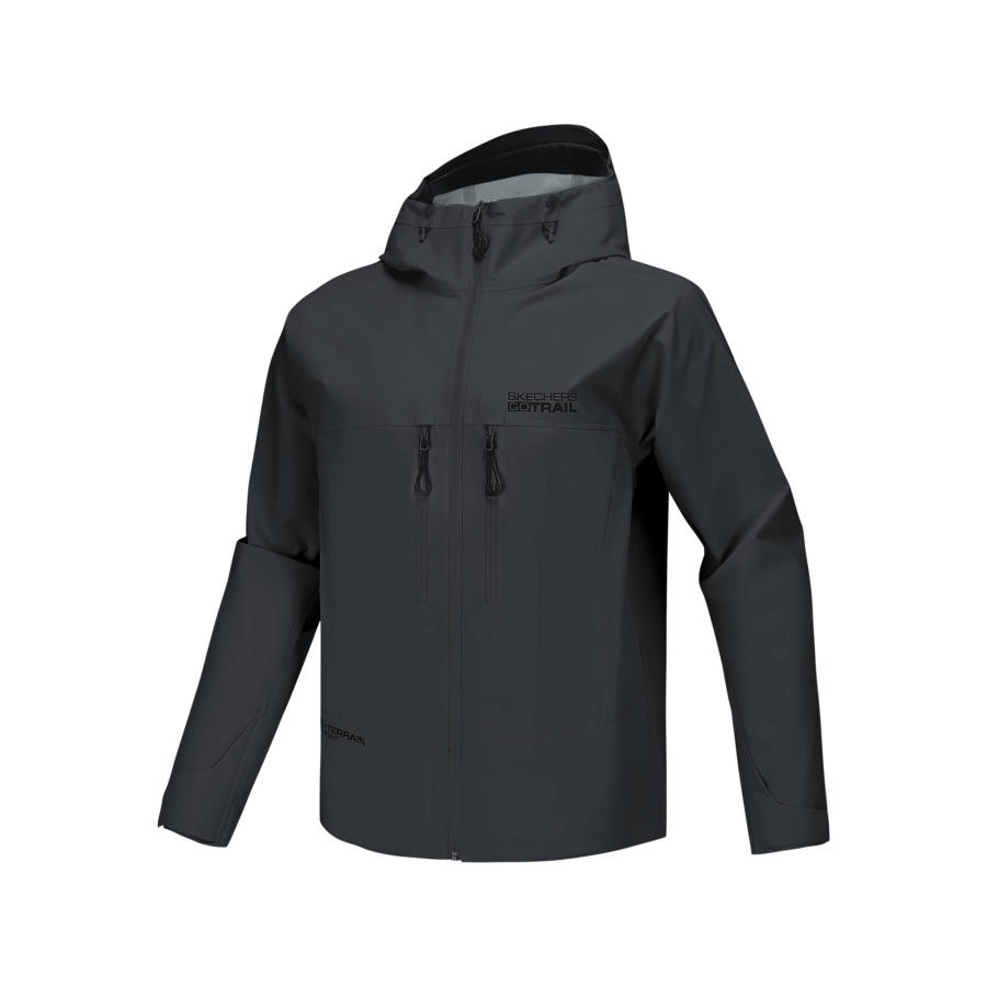 Skechers Waterproof, Windproof, And UV Protection Windbreaker Jacket Men's Charcoal Dark Gray