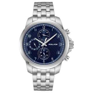 Police Wrist Watches Quartz Movement Stainless Steel Strap 44mm Blue Dial Men's Watches