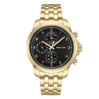 Police Wrist Watches Quartz Movement Stainless Steel Strap 44mm Black Dial Men's Watches