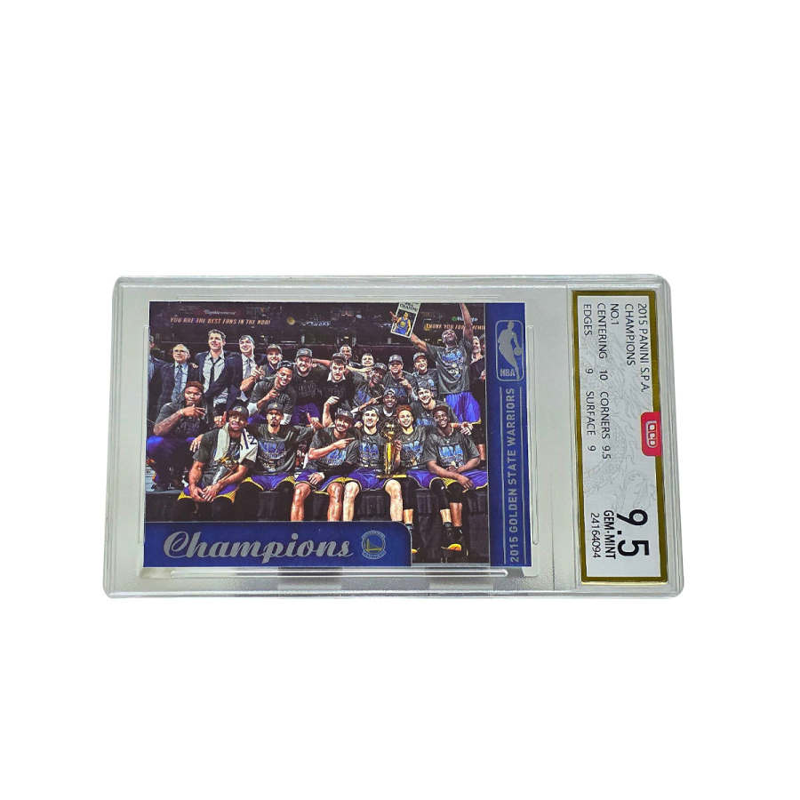 PANINI Curry Star Cards 2015 Warriors First Championship Champion Family Portrait Image, Gold Logo Graded Cards 1 Pc