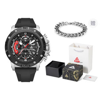 PEAK Warrior Collection Quartz Movement Silicone Strap Watch Unisex Black Dial