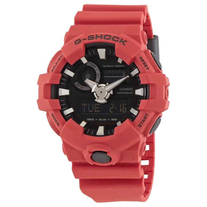 CASIO CASIO Men Liquid Crystal/Analog Dual Display Series Red Watch