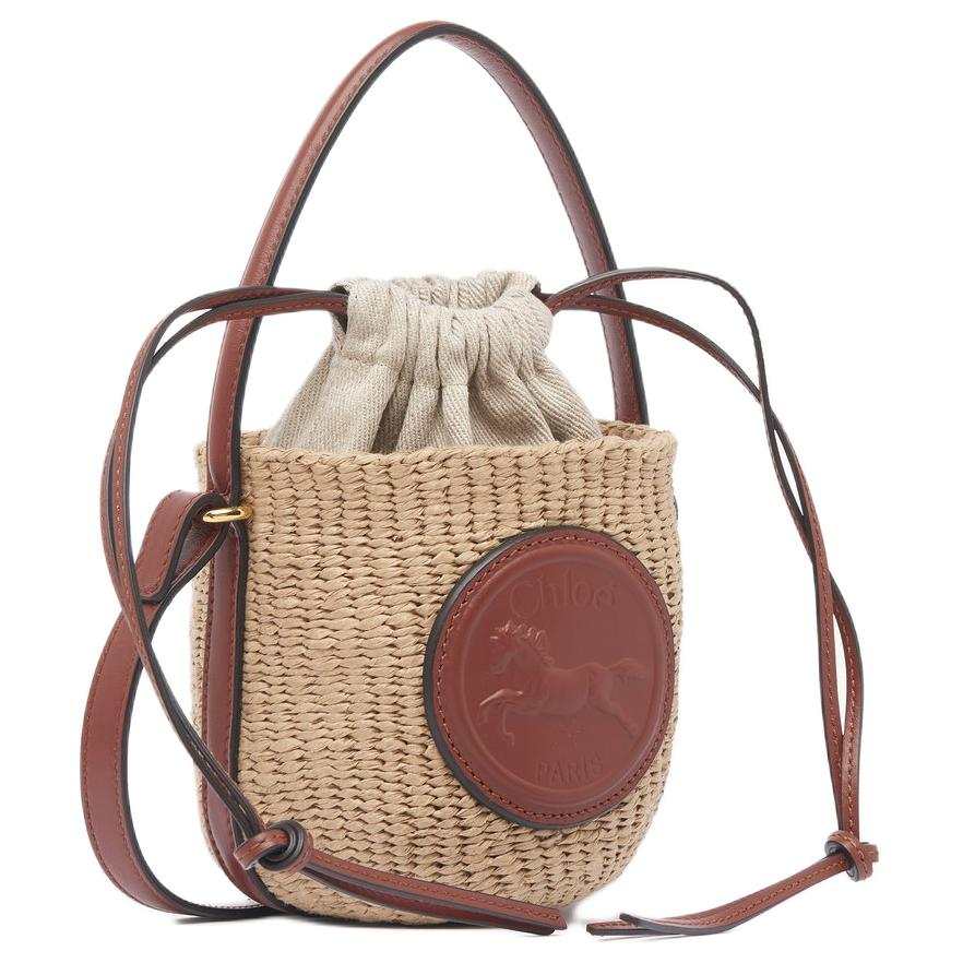 Chloé Chloe Paper Basket Bag, Shoulder Bag, Crossbody Bag, Handbag Mini Women's Red Brown