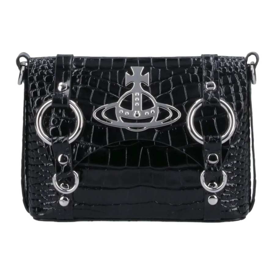 Vivienne Westwood Calfskin Crossbody Bag, Shoulder Bag Women's Black