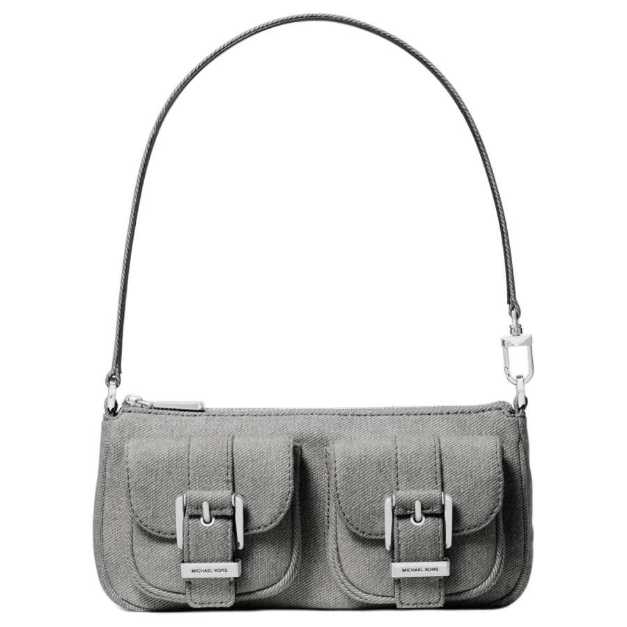 MICHAEL KORS Zoe Fabric Handbag, Shoulder Bag Small Women's Light Gray