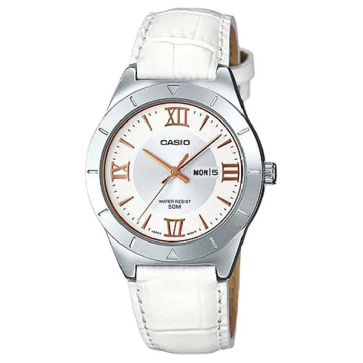 CASIO CASIO Quartz Movement Leather Strap Watch Women's Watch Silver Dial