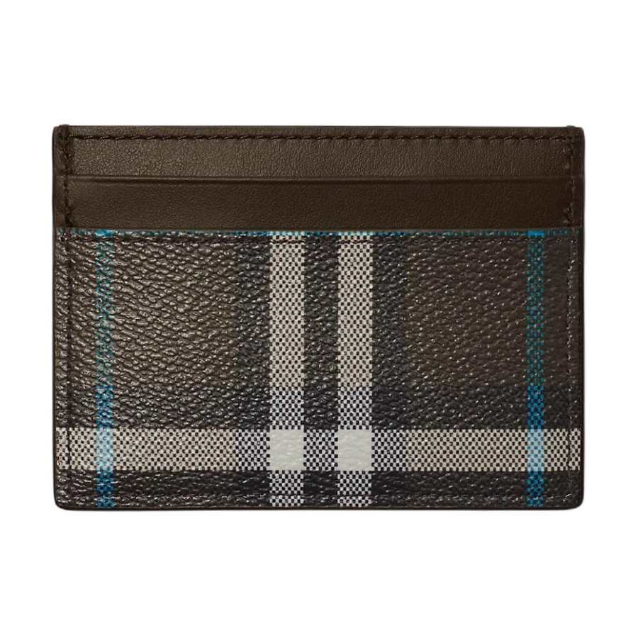 Burberry PU Polyurethane Card Holder Women's Dark Brown