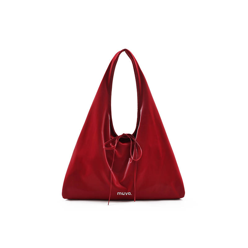 MUVA Polyester Tote Bag, Shoulder Bag Large Women's Nut Brown/Night Sky/Party Red/Premium Black
