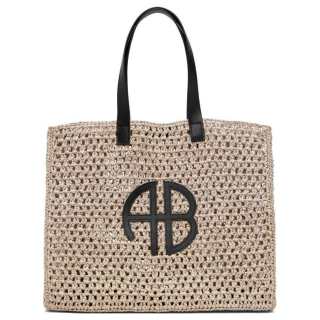 Anine Bing Linen Handbag Large Women's Beige