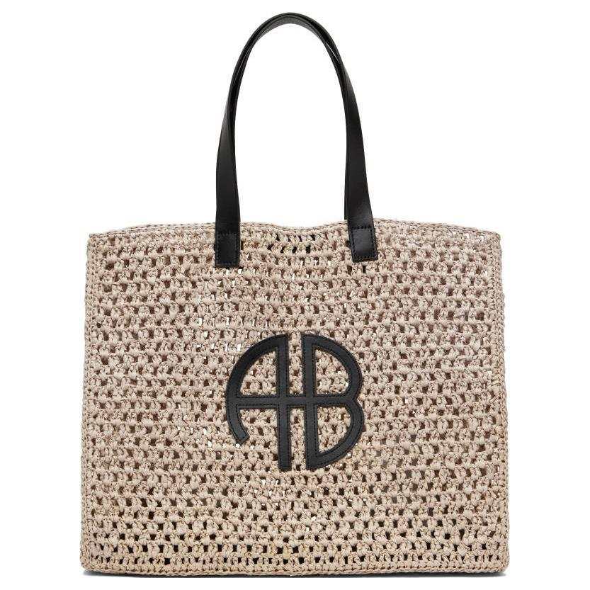 Anine Bing Linen Handbag Large Women's Beige