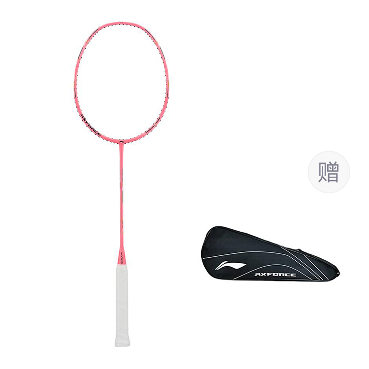 Li-Ning Li Ning Thunder 30 Badminton Rackets Offensive Type Heavy Head, Stiff Shaft Advanced Level 5U/G6 Fluorescent Fruit Pink