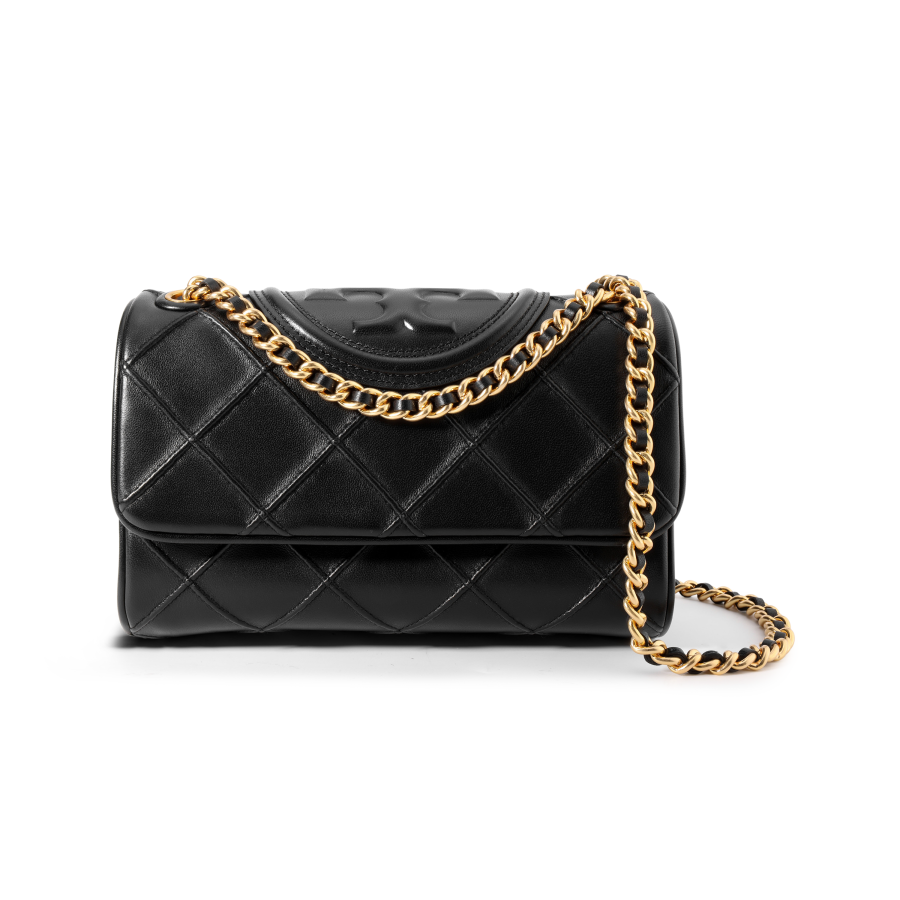 TORY BURCH Fleming Soft Leather Crossbody Bags Small Women's Black/Black Gold