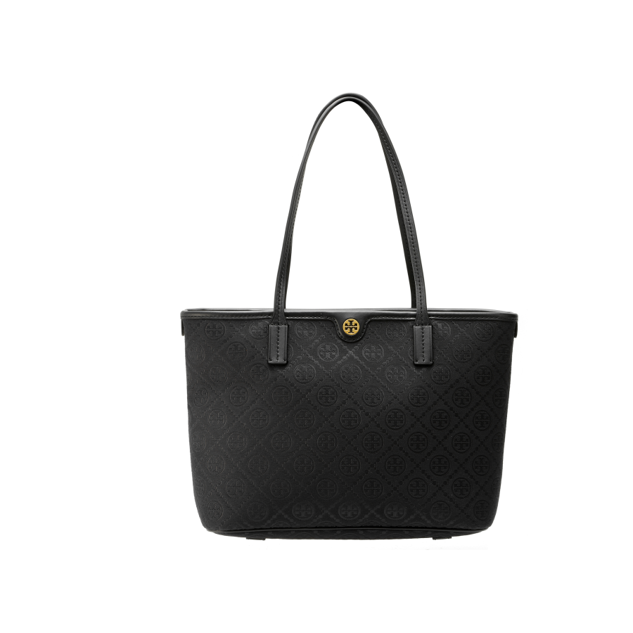 TORY BURCH T Monogram Fabric With Cow Leather Tote Bag, Shopping Bag, Handbag, Shoulder Bag Small Women's