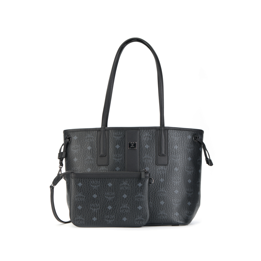 MCM Liz Coated Canvas With Leather Combo Bag, Tote Bag, Shopping Bag, Handbag, Shoulder Bag Small Women's Black