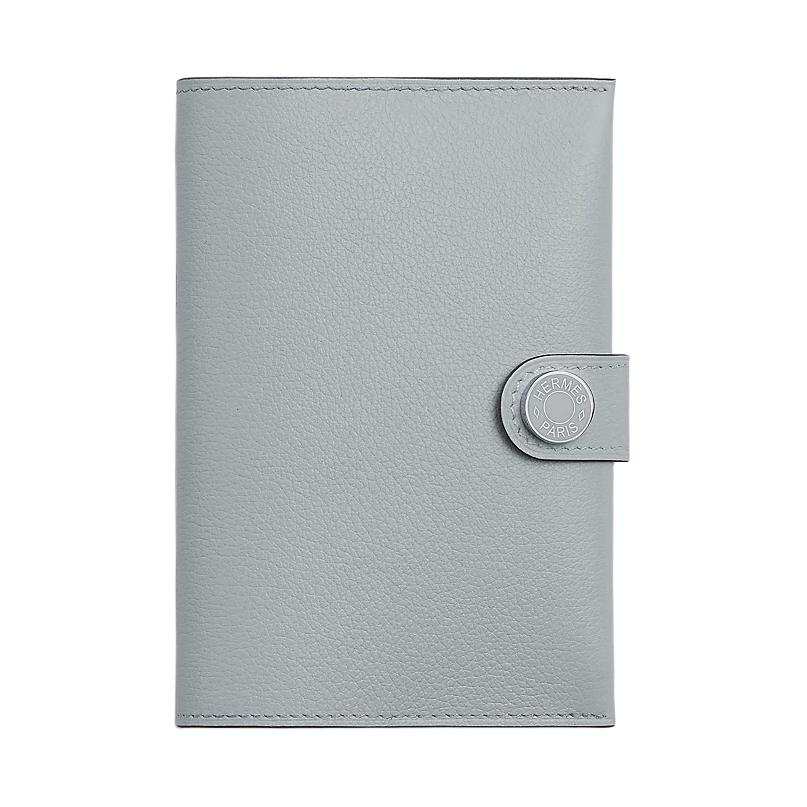 HERMES R.M.S Evercolor Calfskin Passport Holder Men's Glacier Blue