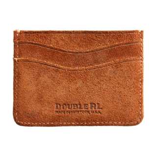 Double RL Coarse Suede Card Holder Card Holder Men's Brown