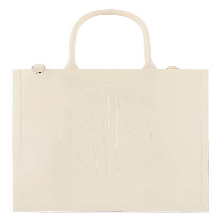 ARMANI EXCHANGE ARMANI EXCHANGEAE Eco Leather Tote Bag, Shopping Bag, Handbag Women's Ecru