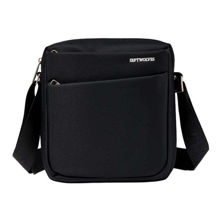 SEPTWOLVES Fabric Crossbody Bag, Shoulder Bag Small Medium Large Size Men's Black