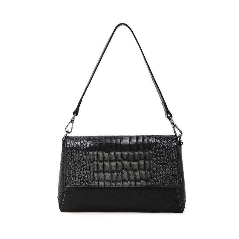 LAORENTOU Top Grain Cow Leather Shoulder Bag Regular Women's Black