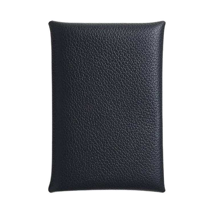 HERMES Calvi Evercolor Calfskin Card Holder Women's New Deep Sea Blue