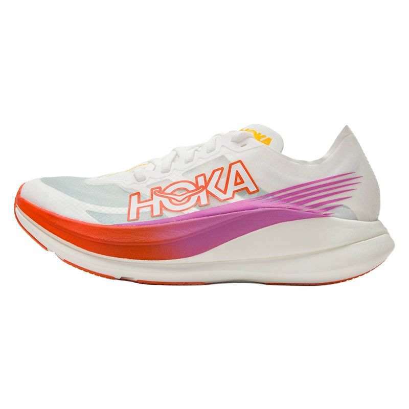 HOKA ONE ONE ROCKET X 2 Fashion Trend Slip Resistant Abrasion Resistant Low top Casual Racing Running Shoes Men's White