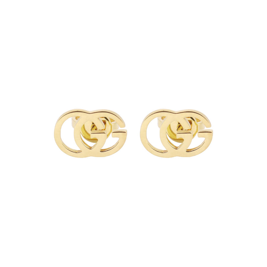 GUCCI 18K Gold Stud Earrings Unisex Gold