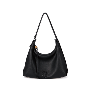 GUANYI Top Grain Cow Leather Portable Crossbody Bag, Shoulder Bag Medium Women's Black/Brown