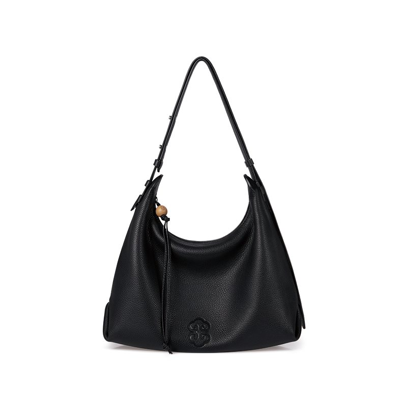 GUANYI Top Grain Cow Leather Portable Crossbody Bag, Shoulder Bag Medium Women's Black/Brown