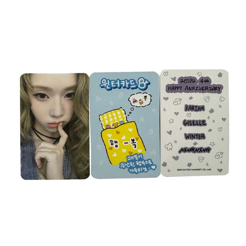 SM ENTERTAINMENT Aespa 4 Anniversary Lucky Card Set Winter Photocards 3 Pc