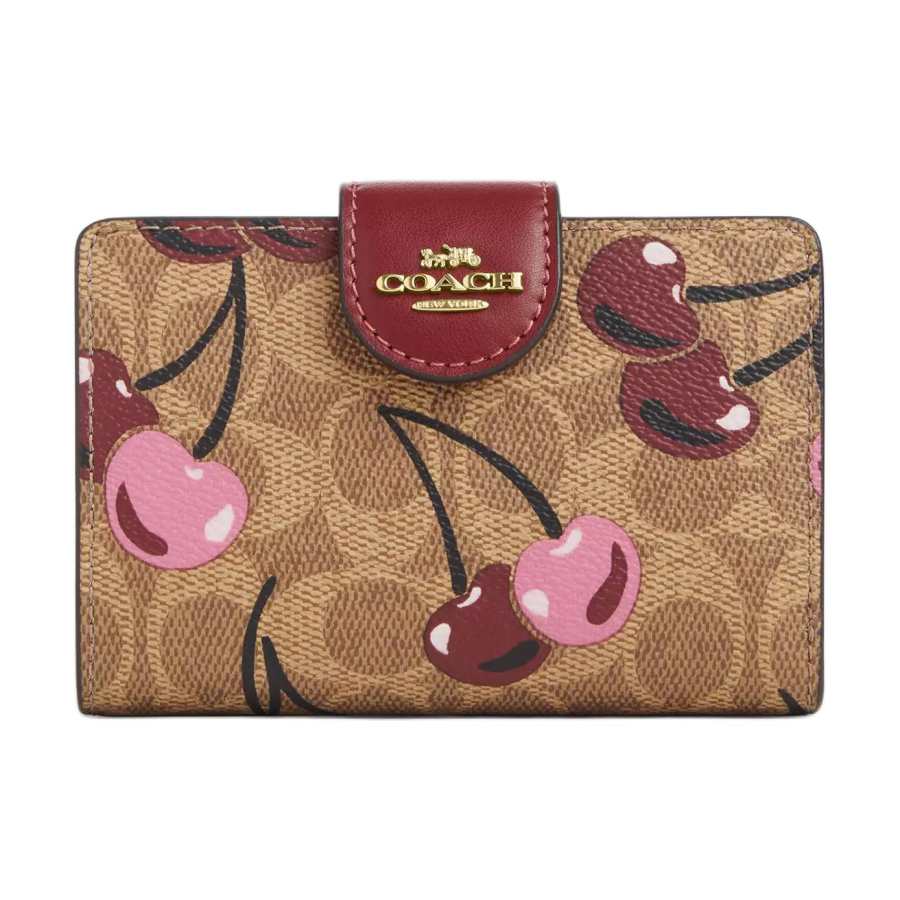 COACH COACH Leather Wallet Regular Women's Light Umber Multicolor